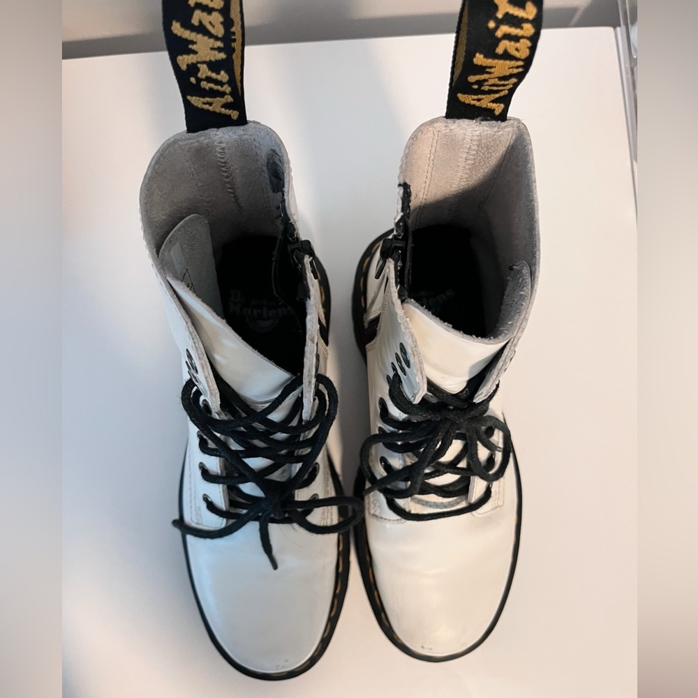 Dr. Martens White Leather Boots
